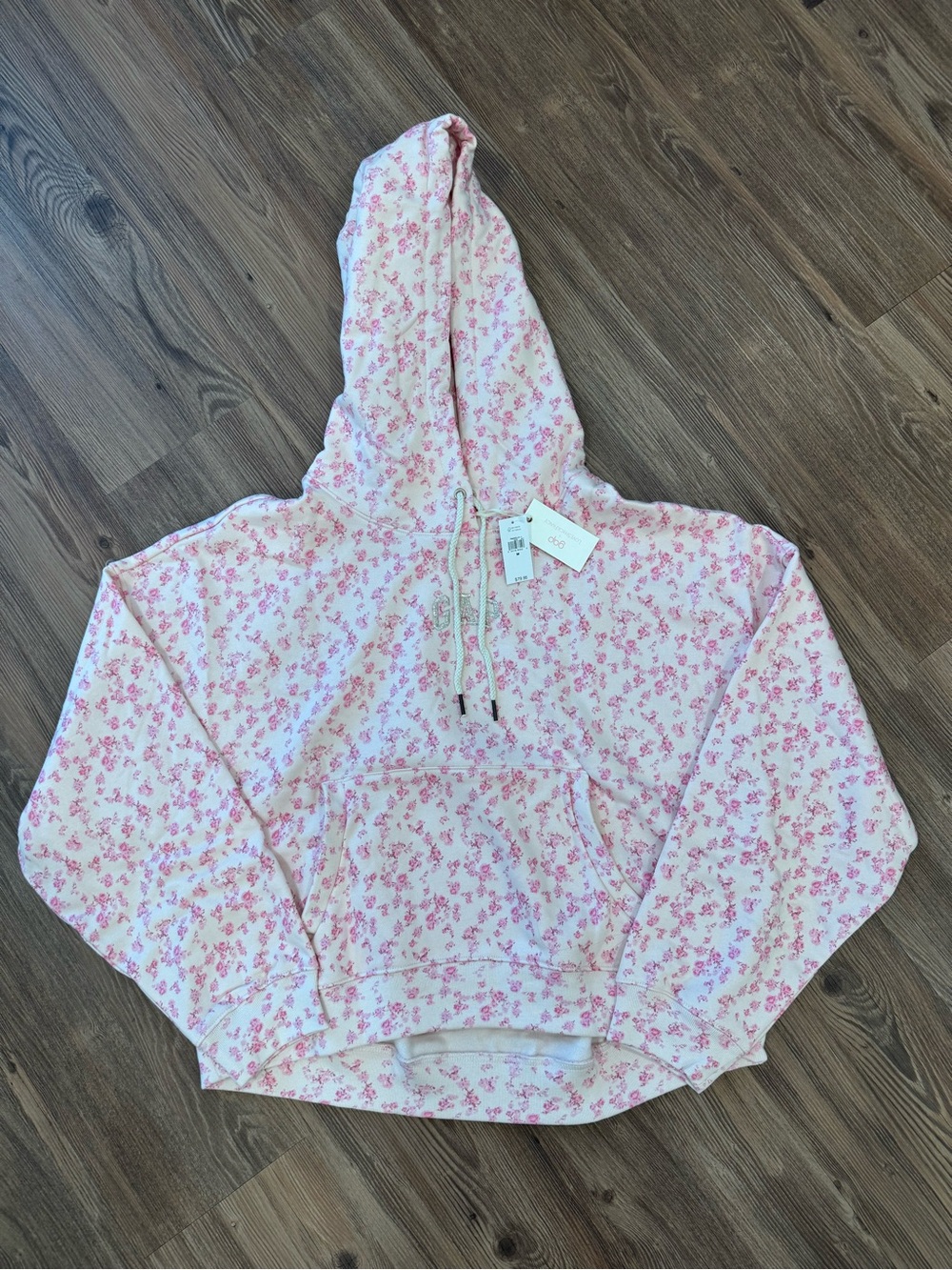 Gap x LoveShackFancy Hoodie Pink Floral Size M NWT